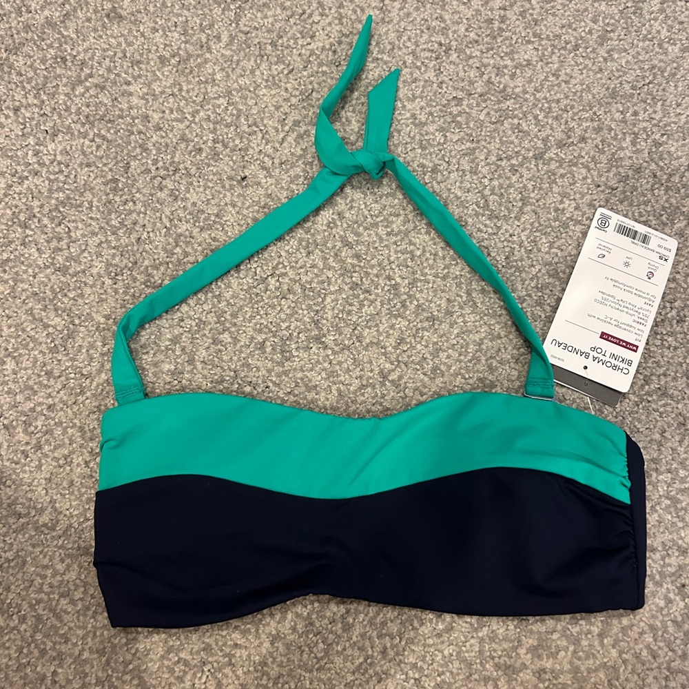 Athleta Teal and Navy Bikini Top